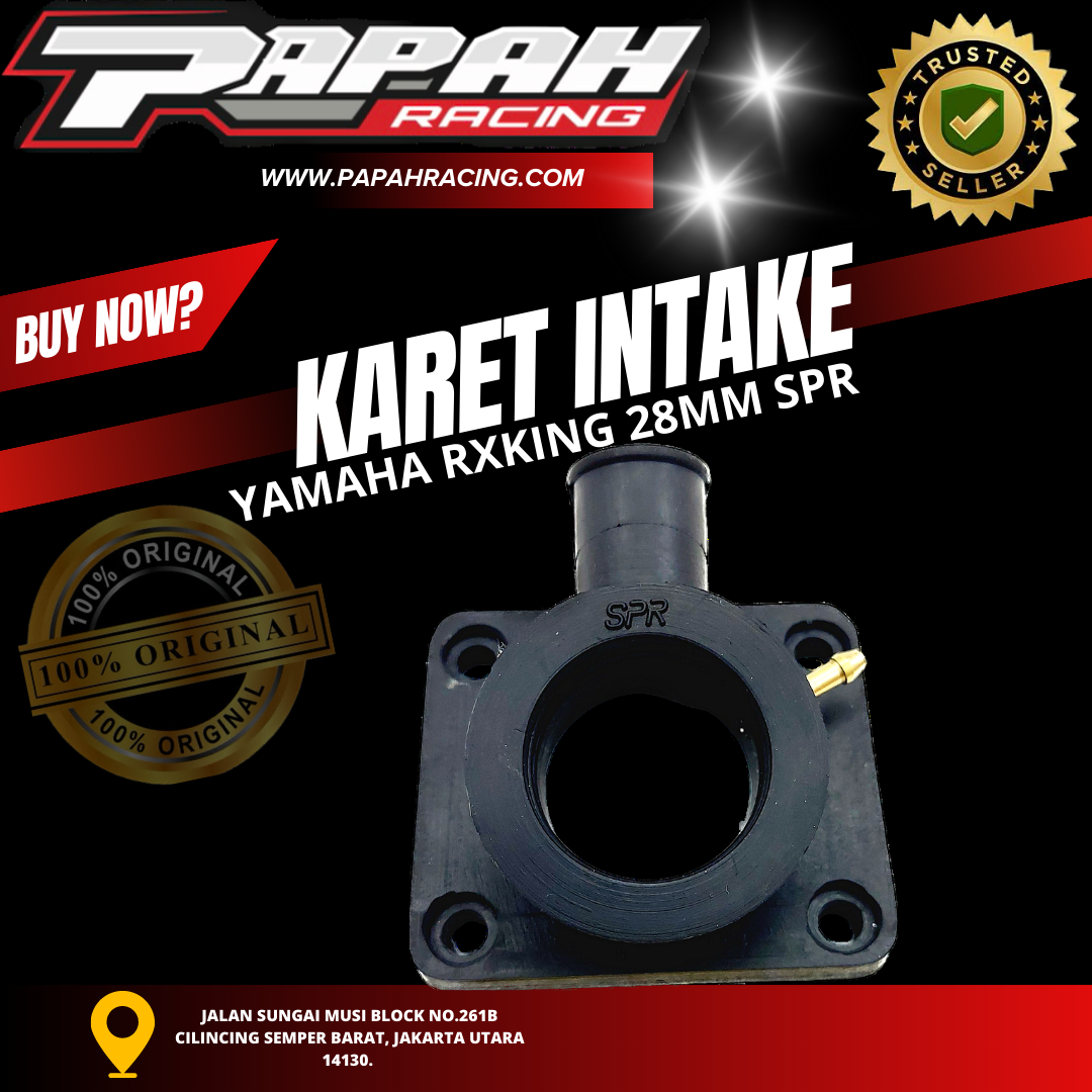 KARET INTAKE YAMAHA RXKING 28MM SPR LENGKAP LUBANG OLSAM